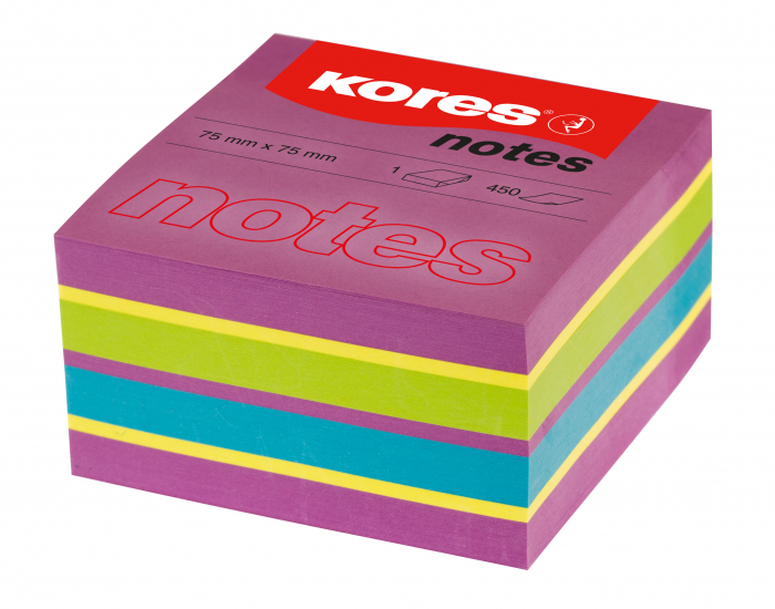 NOTES ADEZIV 75*75MM NEON MIXT SPRING 450 FILE KORES [1]