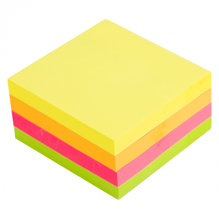 NOTES ADEZIV 76*76MM 4 CULORI NEON 400 FILE DELI [2]