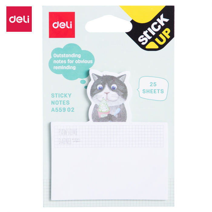 NOTES ADEZIV PISICI/CATEI 75*84MM 25 FILE DELI [2]