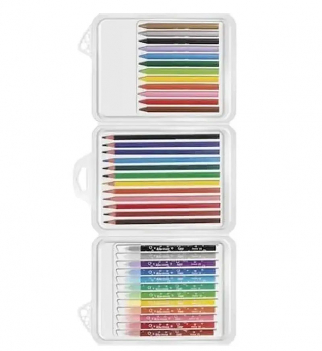 PACHET MIXT CREIOANE COLORATE SI CERATE + CARIOCI BIC [2]