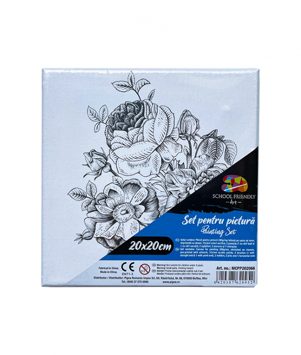 PANZA PREDESENATA PE SASIU 20*20CM FLOARE SF ART PIGNA [1]