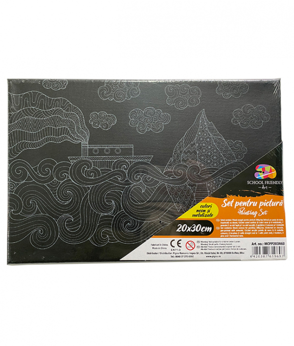 PANZA PREDESENATA PE SASIU NEAGRA 20 x 30 CM MARE SF ART PIGNA [1]