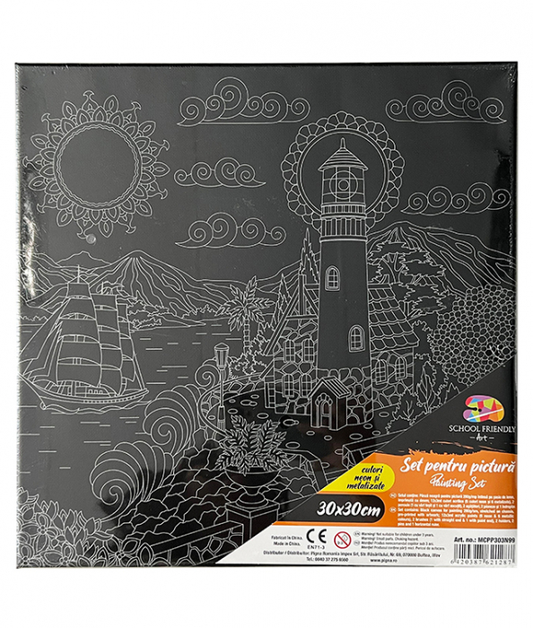 PANZA PREDESENATA PE SASIU NEAGRA 30*30CM FAR SF ART PIGNA [1]
