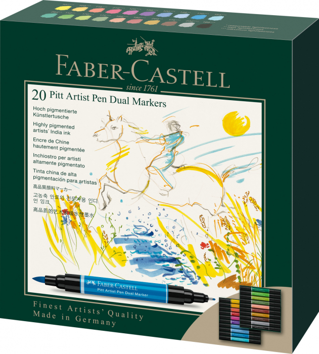 PITT ARTIST PEN DUAL MARKER SET 20 BUC FABER-CASTELL [1]