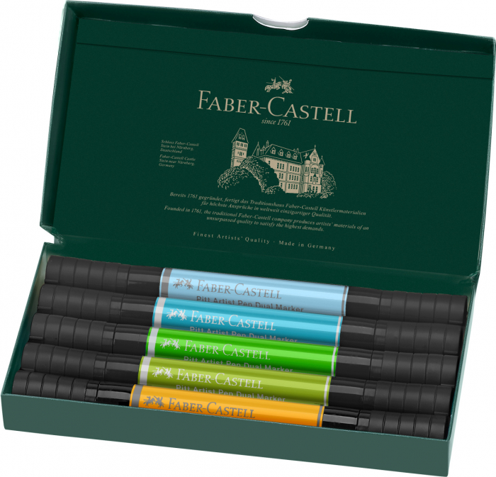 PITT ARTIST PEN DUAL MARKER SET 5 BUC ANIMALS FABER-CASTELL [2]