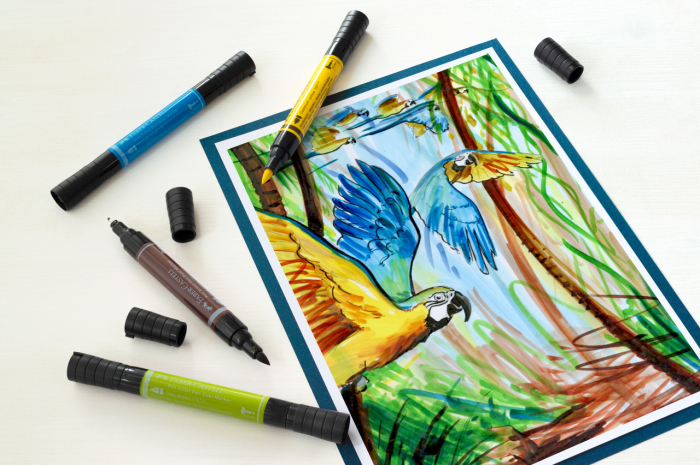 PITT ARTIST PEN DUAL MARKER SET 5 BUC ANIMALS FABER-CASTELL [5]