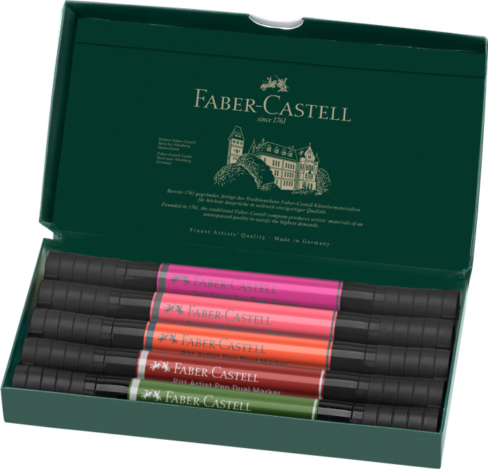 PITT ARTIST PEN DUAL MARKER SET 5 BUC FLOWERS FABER-CASTELL [2]