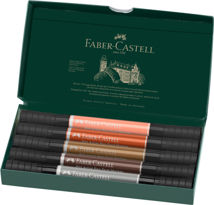 PITT ARTIST PEN DUAL MARKER SET 5 BUC PORTRET FABER-CASTELL [2]