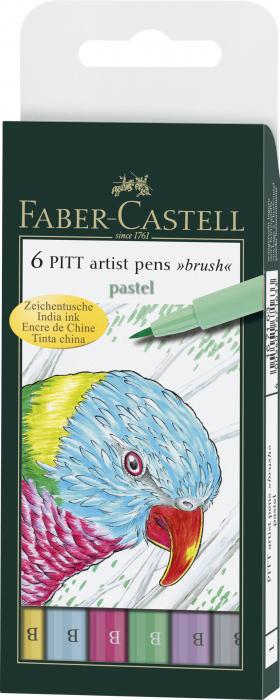 PITT ARTIST PEN SET 6 BUC PASTEL FABER-CASTELL [1]