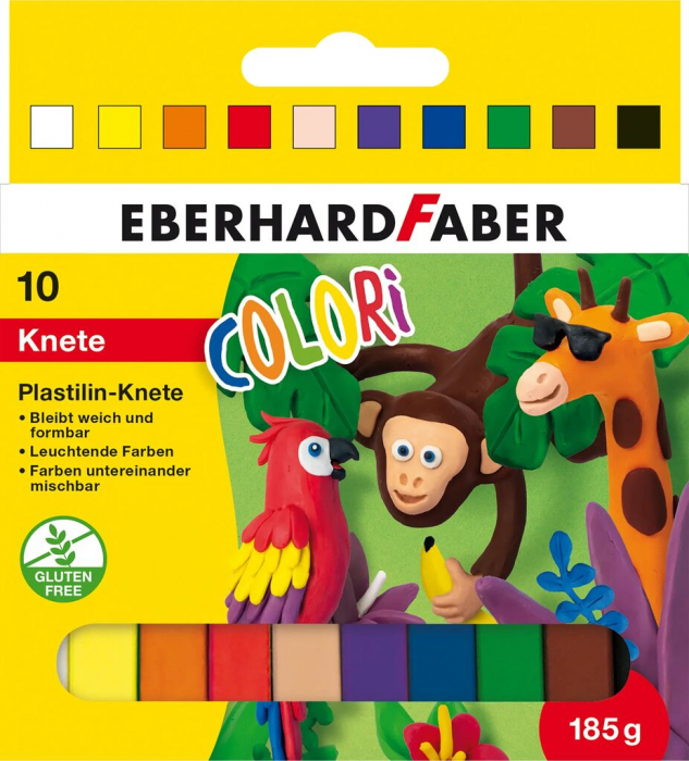 PLASTILINA 10 CULORI 185G EBERHARD FABER [1]