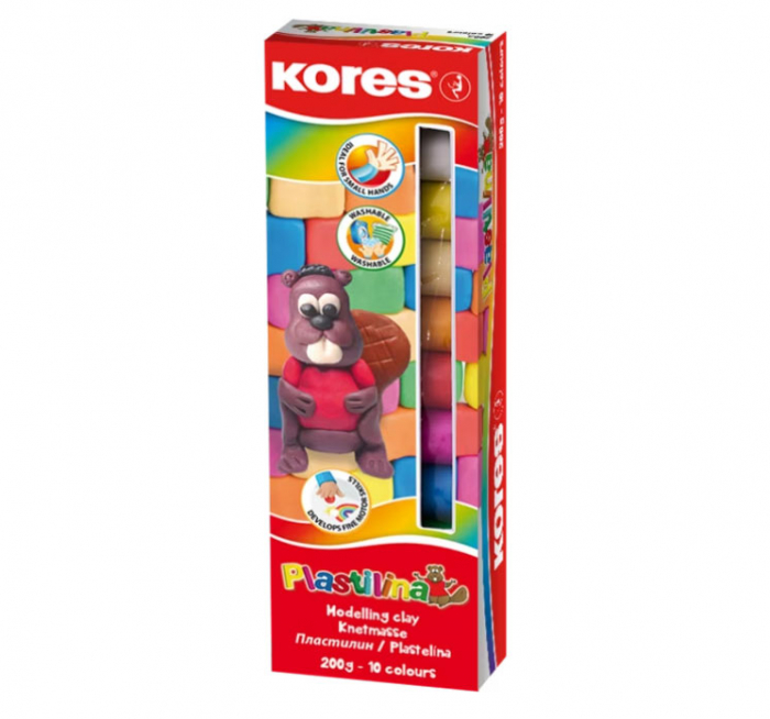 PLASTILINA 10 CULORI 200G KORES [1]