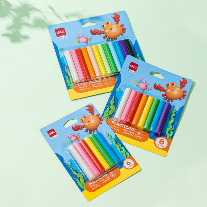 PLASTILINA 12 CULORI 160G DELI [2]