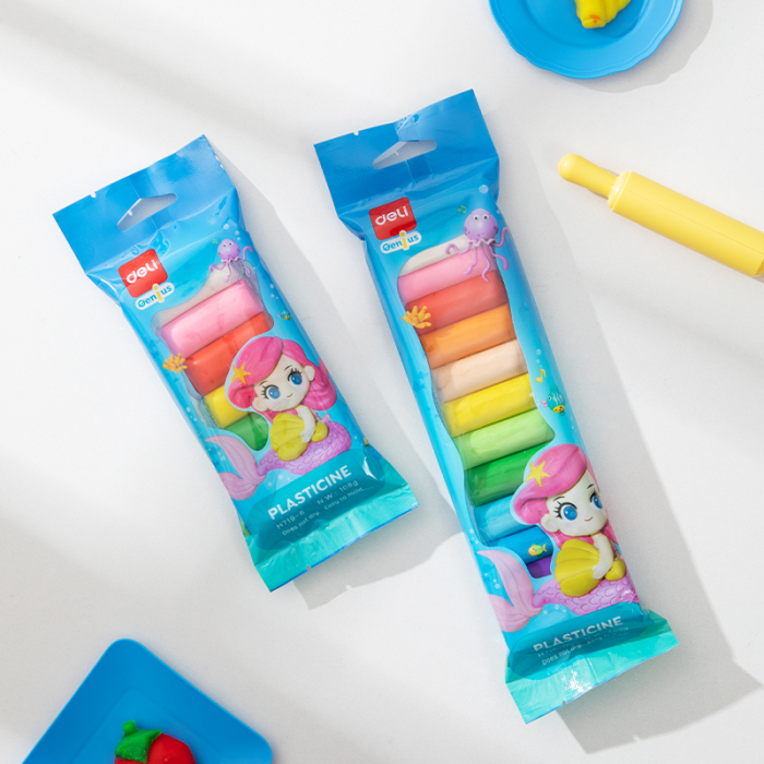 PLASTILINA 6 CULORI 108G POLYBAG DELI [2]