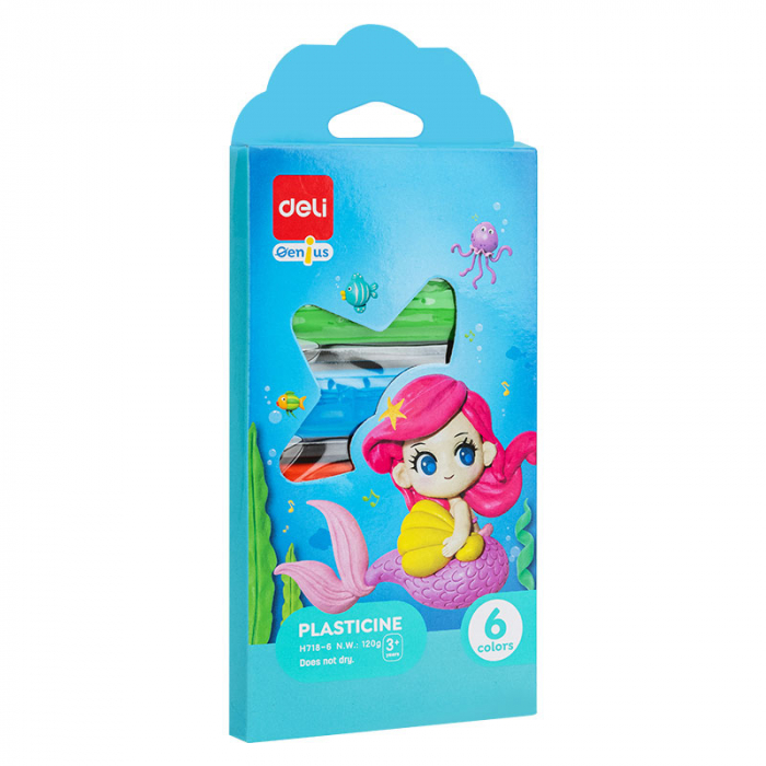 PLASTILINA 6 CULORI 120G CUTIE CARTON DELI [1]