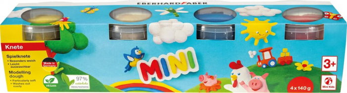 PLASTILINA MODELAJ 4CULORI BASIC X 140G EBERHARD FABER [1]