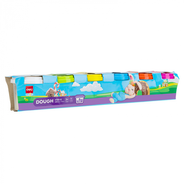 PLASTILINA MODELAJ 6 CULORI X 100G DELI [1]