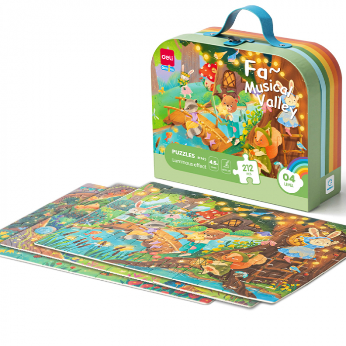 PUZZLE GEANTA CADOU 212 PIESE EFECT LUMINOS VALEA MUZICALA 4.5+ DELI [1]