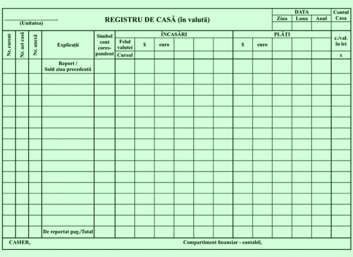 Registru de casa in valuta, autocopiativ, A4, 2 ex.(2 x 50 seturi) [2]