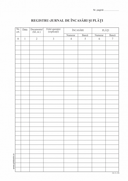 Registru incasari si plati A4 - fata/verso [1]