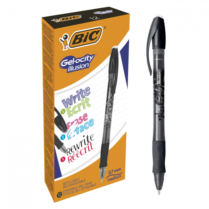 ROLLER 0.7MM NEGRU GEL-OCITY ILLUSION BIC [3]