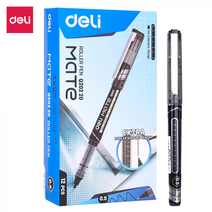 ROLLER FREE INK 0.5MM NEGRU DELI [3]