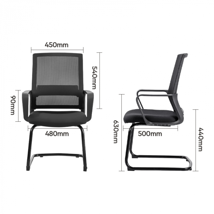 SCAUN CONFERINTA SPATAR MESH NEGRU DELI [5]