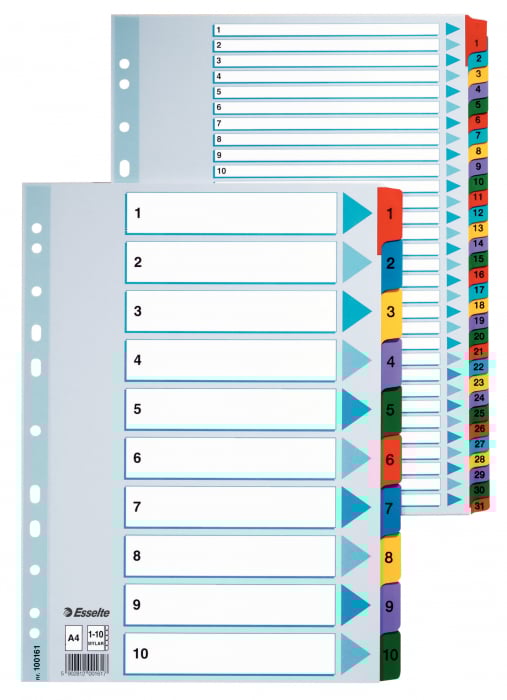 SEPARATOARE INDEX CARTON 1-10 MYLAR ESSELTE [3]