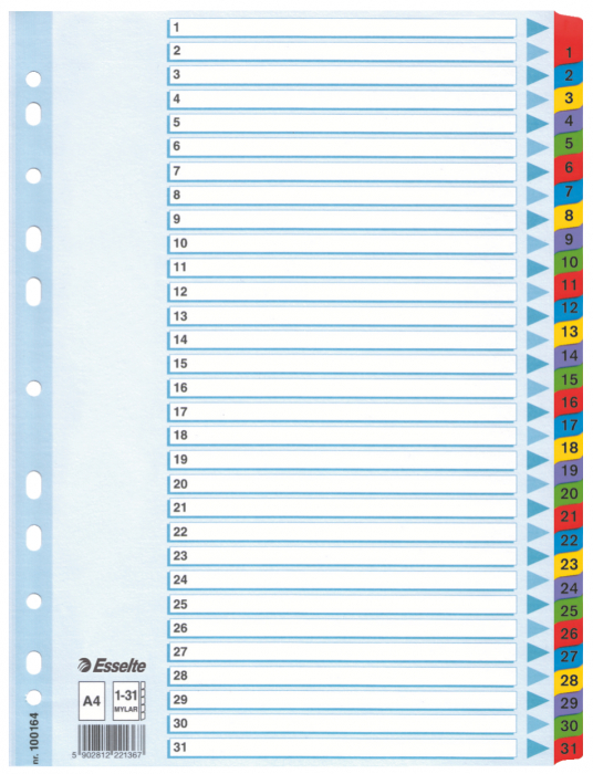 SEPARATOARE INDEX CARTON 1-31 MYLAR ESSELTE [1]