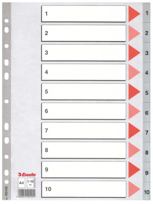 SEPARATOARE INDEX PLASTIC 1-10 ESSELTE [1]