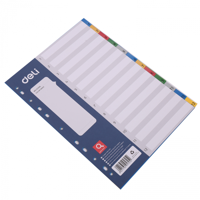 SEPARATOARE INDEX PLASTIC 1-12 COLOR DELI [3]