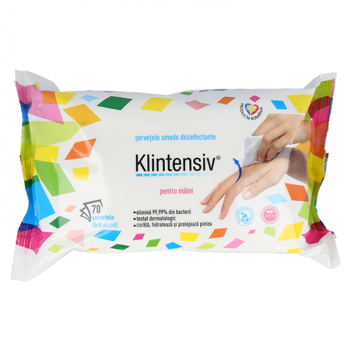 SERVETELE UMEDE ANTIBACTERIENE & DEZINFECTANTE 70 BUCATI KLIN ALL KLINTENSIV [1]