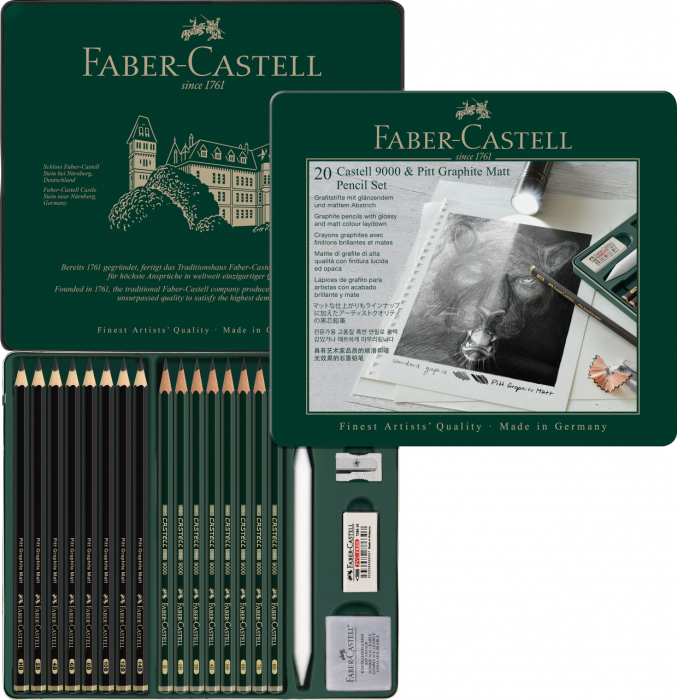 SET 20 BUC CREION GRAFIT MAT + CASTELL 9000 FABER-CASTELL [3]