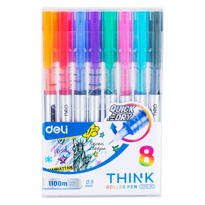 SET 8 BUC ROLLERE FREE INK 0.5MM DIV CULORI DELI [1]