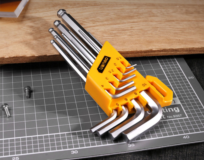 SET 9 BUC CHEI IMBUS CAP SFERIC 1.5-10 MM DELI [5]