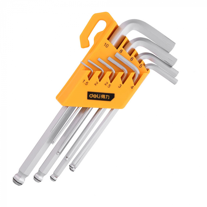 SET 9 BUC CHEI IMBUS CAP SFERIC 1.5-10 MM DELI [1]