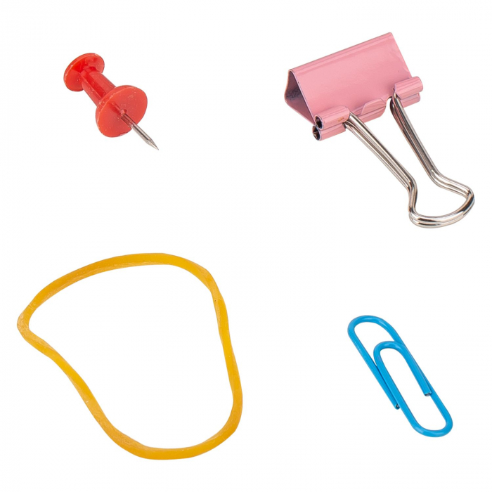 SET ACCESORII BIROU (AGRAFE, ELASTICE, CLIPSURI, ACE) DELI [5]