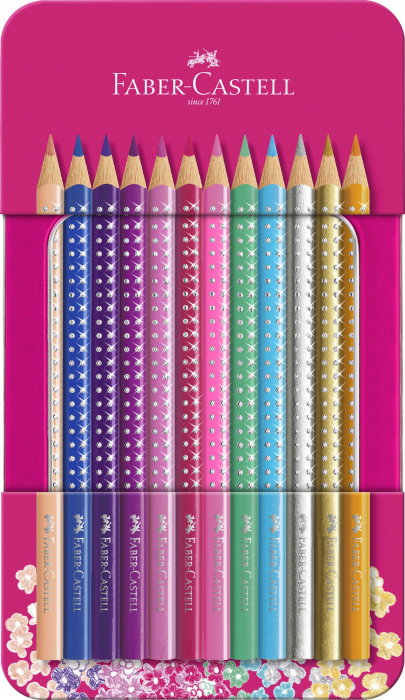 SET CADOU 12 CREIOANE COLORATE SPARKLE FABER-CASTELL [1]