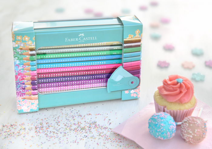 SET CADOU 20 CREIOANE COLORATE SPARKLE + ASC. SLEEVE FABER-CASTE [3]