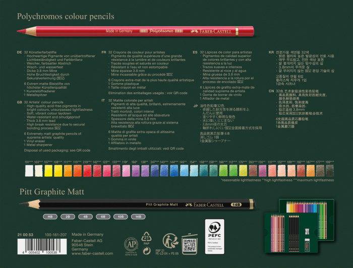 SET CADOU 32 CREIOANE COLORATE POLYCHROMOS + 6 CREIOANE GRAFIT MATT + ACCESORII FABER-CASTELL [3]
