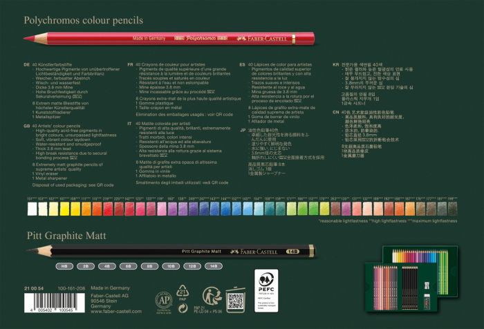 SET CADOU 40 CREIOANE COLORATE POLYCHROMOS + 8 CREIOANE GRAFIT MATT + ACCESORII FABER-CASTELL [3]