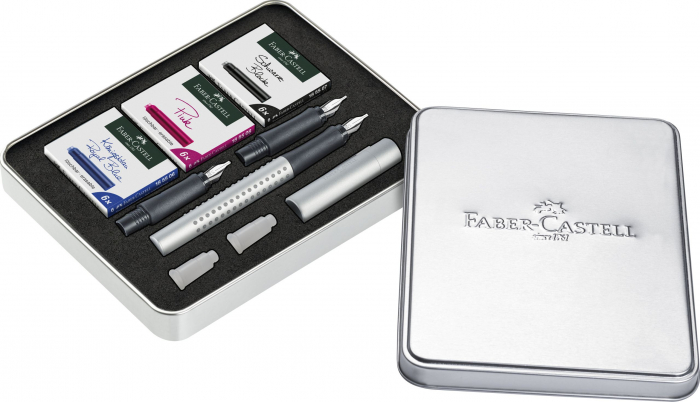 SET STILOU CALIGRAFIC GRIP 2011 ARGINTIU FABER-CASTELL [2]
