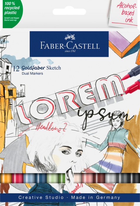 SKETCH MARKER 2 CAPETE SET 12 GOLDFABER FABER-CASTELL [1]