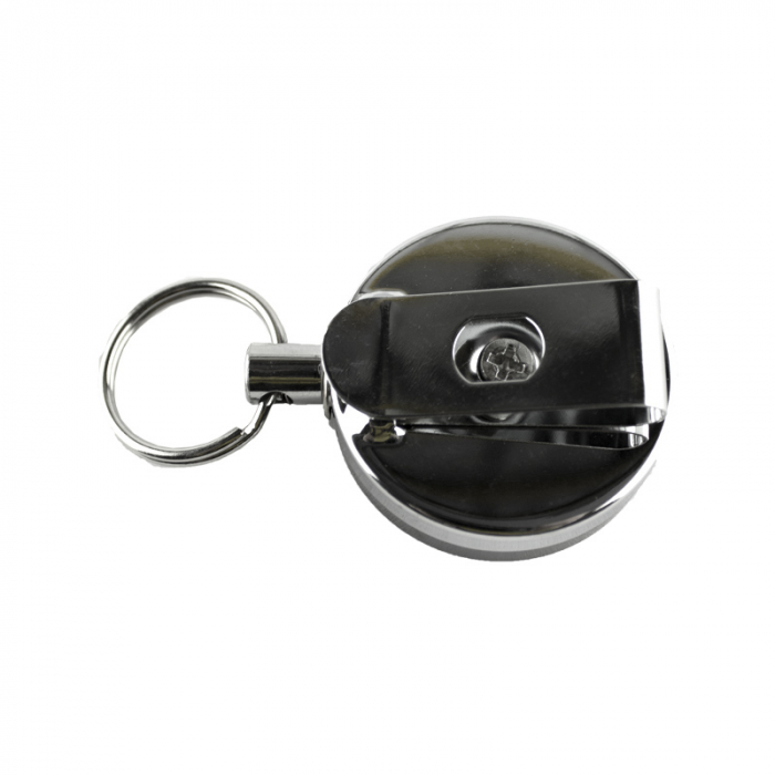 Snur retractabil cu clip pentru buzunar ecuson, metalic, diametru 40 mm, lungime max 75 cm [4]