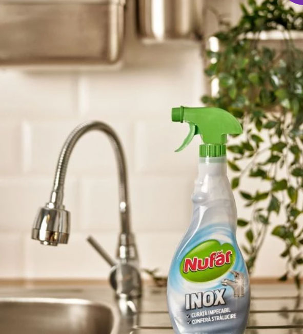SOLUTIE DE CURATAT SUPRAFETE INOX CU PULVERIZATOR 500 ML NUFAR FARMEC [3]