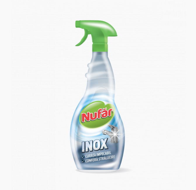 SOLUTIE DE CURATAT SUPRAFETE INOX CU PULVERIZATOR 500 ML NUFAR FARMEC [1]