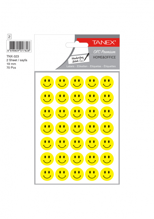 STICKER SMILEY GALBEN 2/SET TNX-321 TANEX [1]