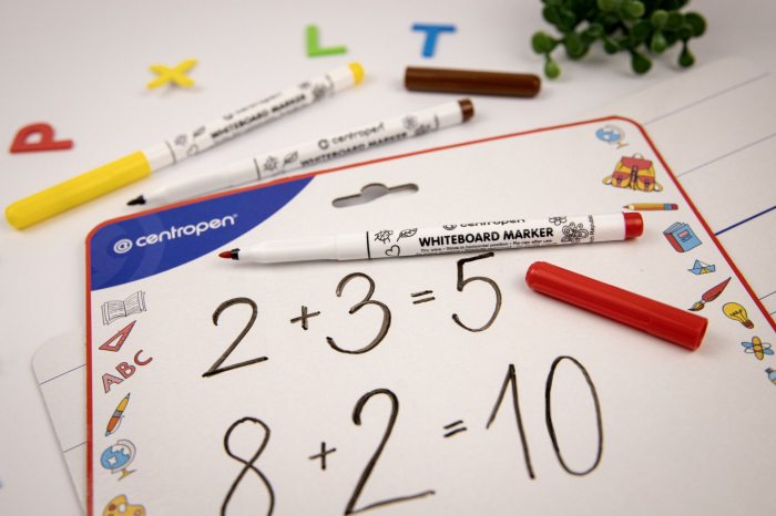TABLA SCOLARA 2 FETE + 2 MARKERE WHITEBOARD 21 x 29.7 CM CENTROPEN [4]