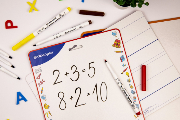TABLA SCOLARA 2 FETE + 2 MARKERE WHITEBOARD 21 x 29.7 CM CENTROPEN [3]