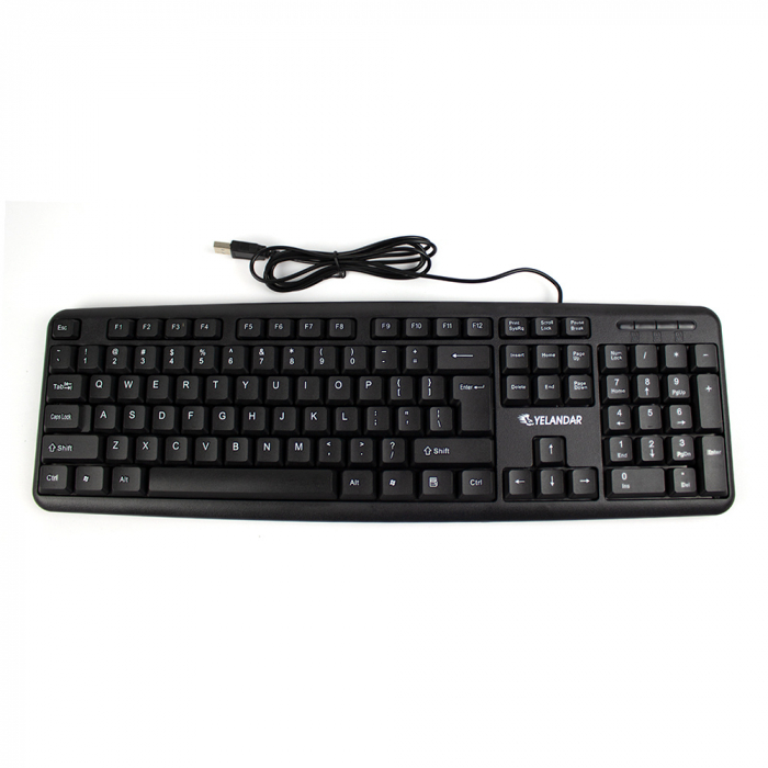 Tastatura USB rezistenta la apa, 104 taste, culoare negru [1]