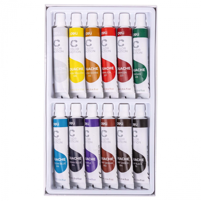 TEMPERA 12 CULORI 12ML DELI [2]